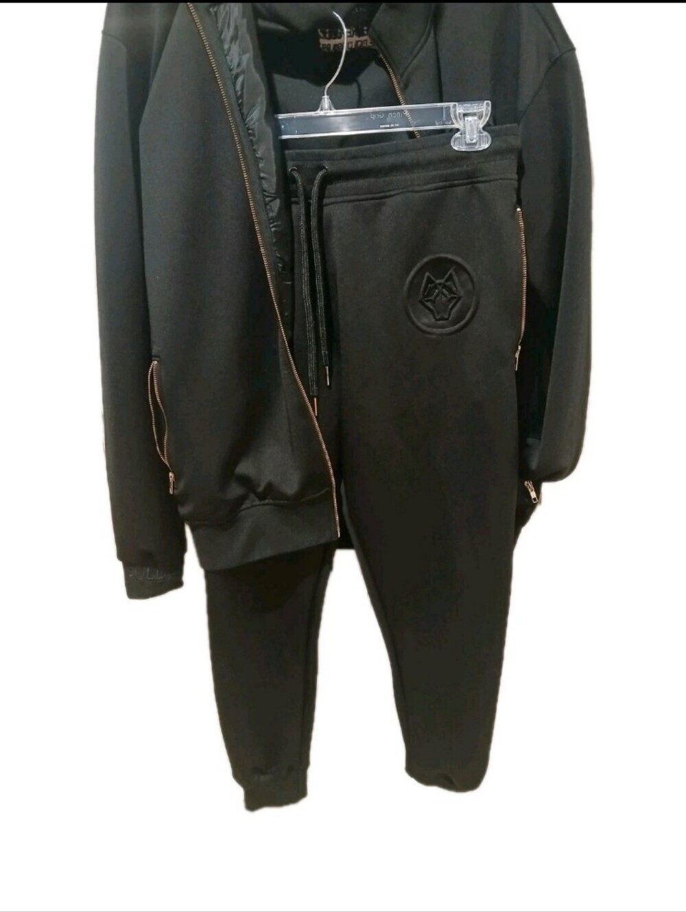 Track Suit Golden Wolf Two Piece Jogger Set Size:XL Black & Gold